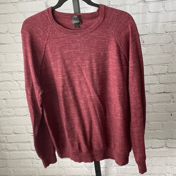 J Crew Men's Slim Fit Red Crew Neck Sweater Size Large - Picture 1 of 4